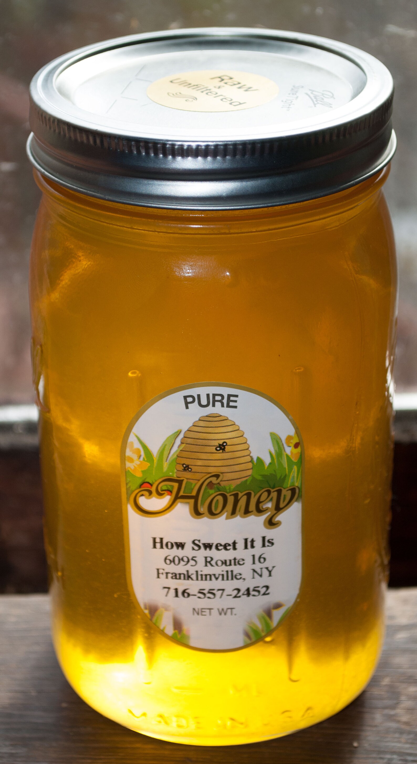 3 Lb Raw Honey in Quart Glass Jar Etsy