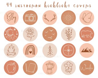pics Beige Brown Beige Aesthetic Covers Instagram Highlight Icon brown highlight icon etsy