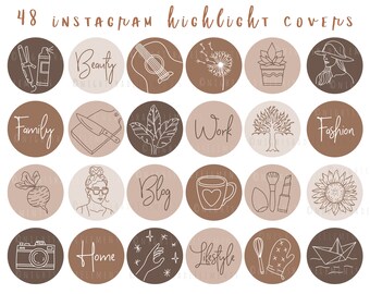 pic Light Brown Instagram Highlight Covers brown highlight icon etsy