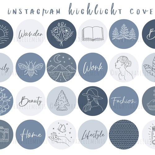 40 Line Art Instagram Highlight Cover Icons Boho Highlight - Etsy