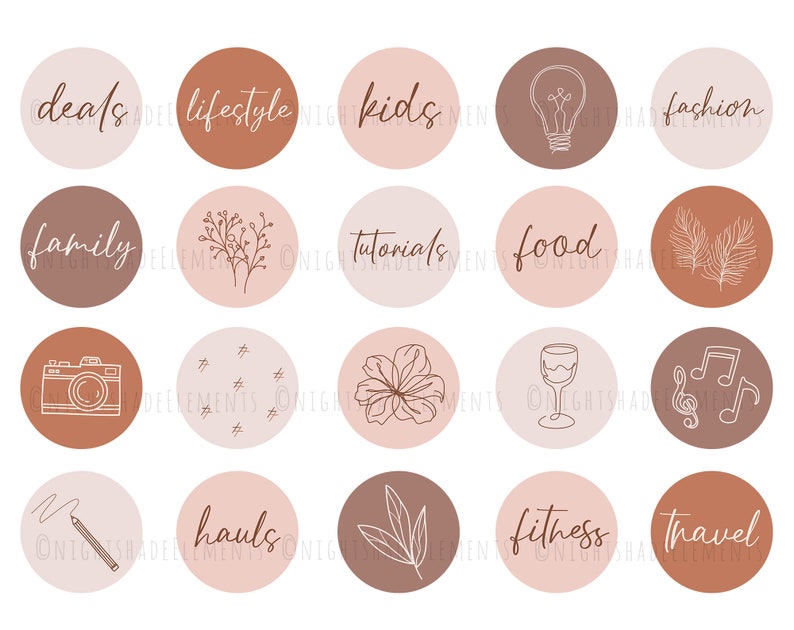 40 Line Art Instagram Highlight Cover Icons Boho Highlight - Etsy