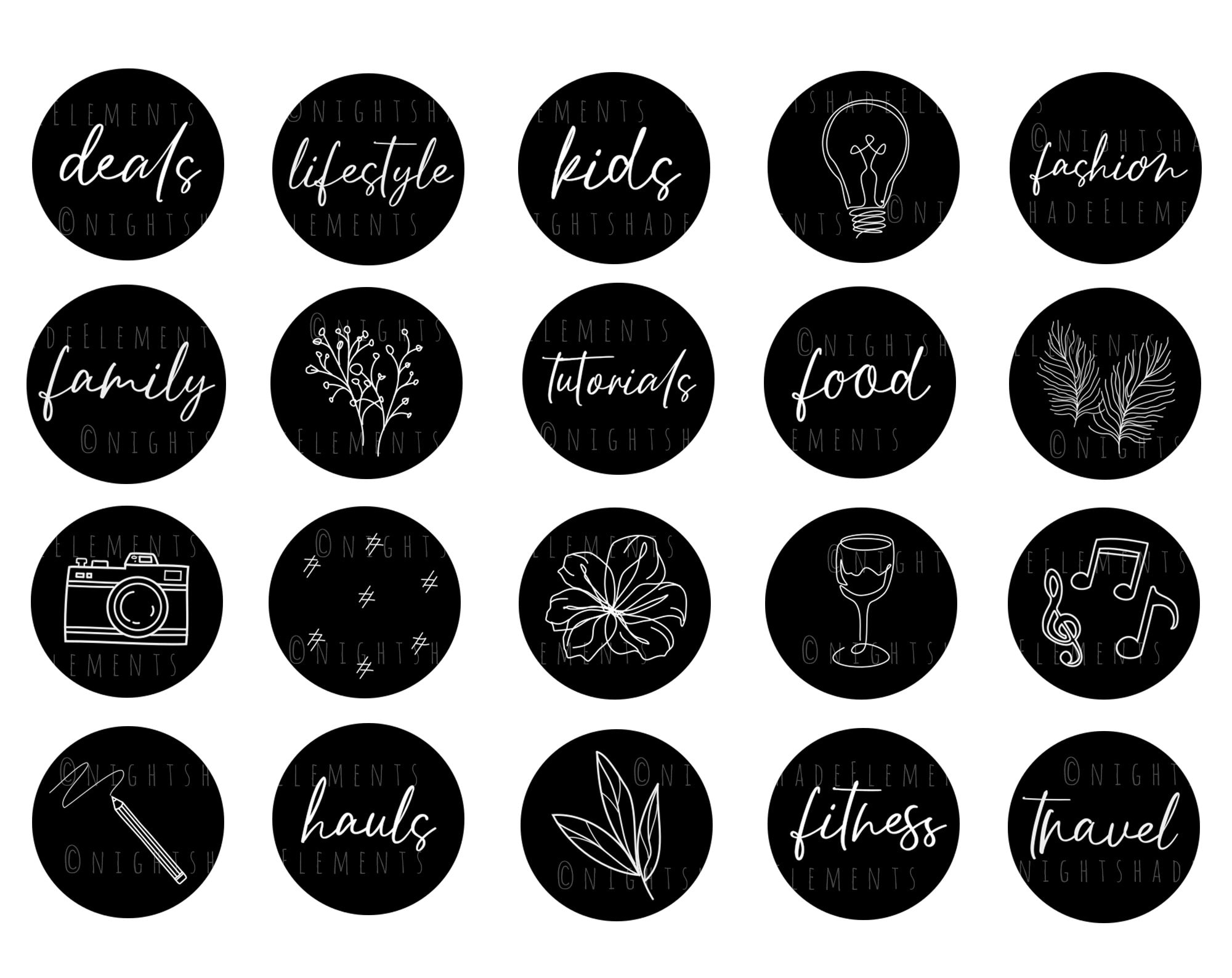 Buy 40 Line Art Instagram Highlight Cover Icons Boho Highlight