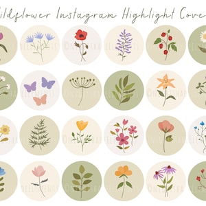 24 Boho Instagram Highlight Cover Icone Wildflower Highlight Covers Verde Neutro Instagram Stories Natura Botanica Story Highlight Covers