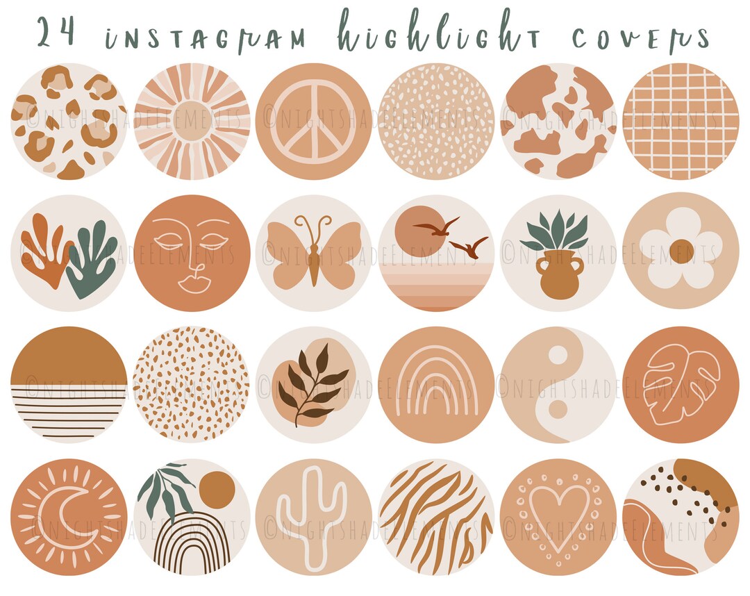 24 Boho Instagram Highlight Cover Icons Animal Print Highlight Covers ...