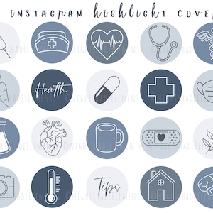 40 Infermiera Instagram Evidenzia le icone di copertina Boho Evidenzia le copertine blu Copertine mediche Instagram Medico Insta Health Care Story Evidenzia le copertine