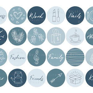 48 Nautical Instagram Highlight Cover Icons Line Art Highlight Covers Ocean Blue Icons Sea Instagram Stories Beach Highlight Icons Sailing image 2