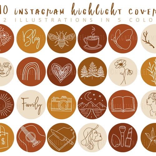 610 Boho Instagram Highlight Cover Icons Line Art Highlight - Etsy