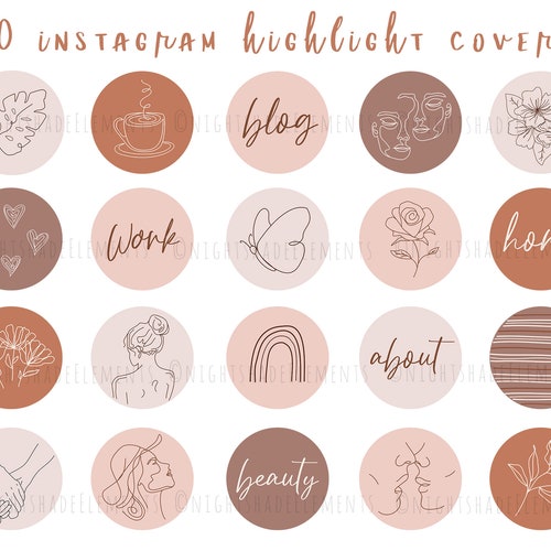 40 Line Art Instagram Highlight Cover Icons Boho Highlight - Etsy