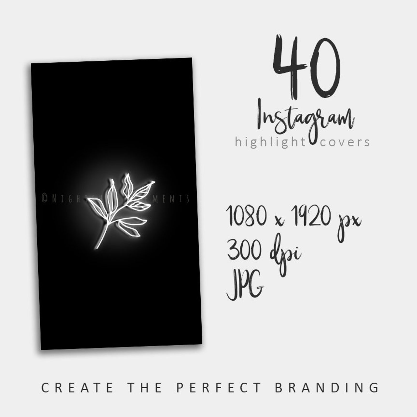 40 White Neon Instagram Highlight Cover Icons Boho Highlight Etsy