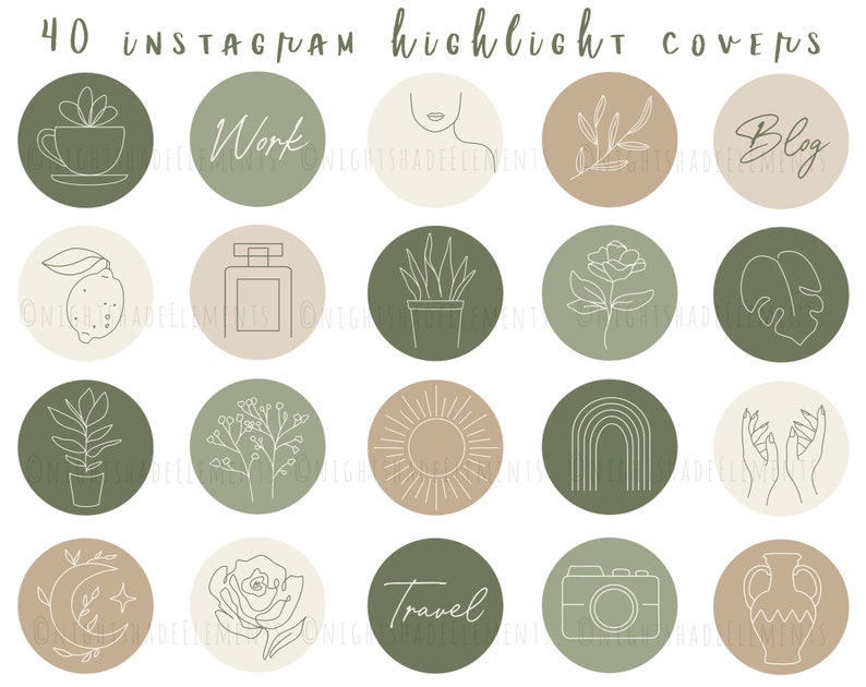 40 Line Art Instagram Highlight Cover Icons Boho Highlight - Etsy