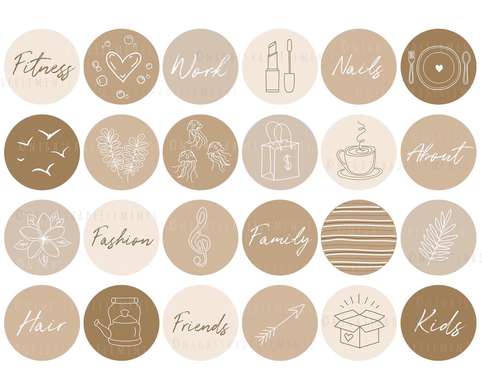 Brown instagram highlight icons - mainindustrial