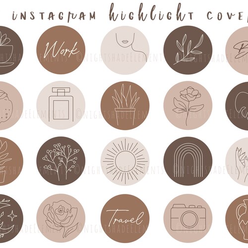 40 Line Art Instagram Highlight Cover Icons Boho Highlight - Etsy
