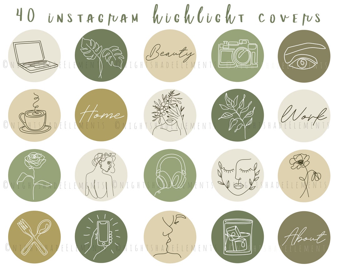 40 Boho Line Art Instagram Highlight Icons Neutral Highlight - Etsy