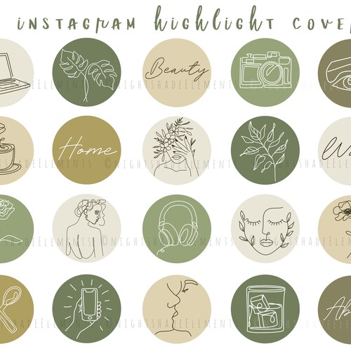 Boho Instagram Highlight Cover Icons 44 Line Art Highlight - Etsy