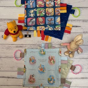 Baby Crinkle Taggie/Baby Sensory Toy/Baby Crinkle Toy/ Baby Girl/Unisex/Baby Shower Gift/Crinkle Blanket/Sensory Blanket image 2