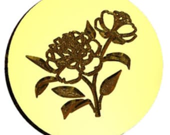 Peony #2 Wax Seal Stamp | Sealing Wax Stamp | Wax Stamp | Sealing Stamp | Handmade in Seattle,USA
