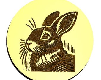 Linocut Rabbit Wax Seal Stamp | Sealing Wax Stamp | Wax Stamp | Sealing Stamp | Handmade in Seattle