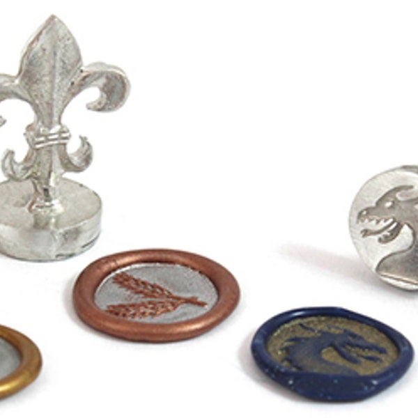 Classic Design Wax Seal Stamps 3/4" | Handcrafted Pewter with Nickel Plating