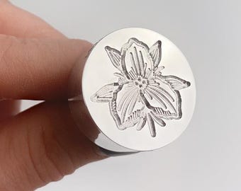 Trillium 1 Design Wax Seal Stamp | Sealing Wax Stamp | Wax Stamp | Sealing Stamp | Handmade in Seattle
