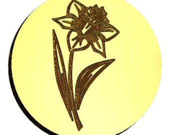 Daffodil 2 Wax Seal Stamp | Sealing Wax Stamp | Wax Stamp | Sealing Stamp | Handmade in Seattle,USA