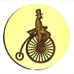 Sealing Wax Stamp Bicycle Wax Seal Stamp Sealing Stamp Made in USA Velocipede Wax Stamp Bear riding Penny Farthing