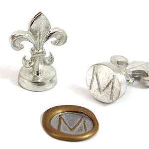 Papyrus 3/4&quot; Initial Wax Seal Stamp | Handcrafted Pewter with Nickel Plated