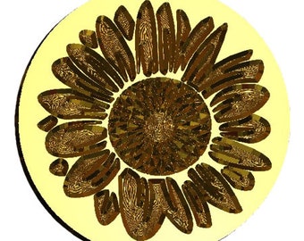 Sunflower Face Wax Seal Stamp | Sealing Wax Stamp | Wax Stamp | Sealing Stamp | Handmade in Seattle, USA