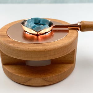 Sealing Wax Melter Set: Wooden Base & Melting Spoon