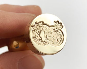 Pomegranate 2 Wax Seal Stamp | Sealing Wax Stamp | Wax Stamp | Sealing Stamp | Handmade in Seattle,USA