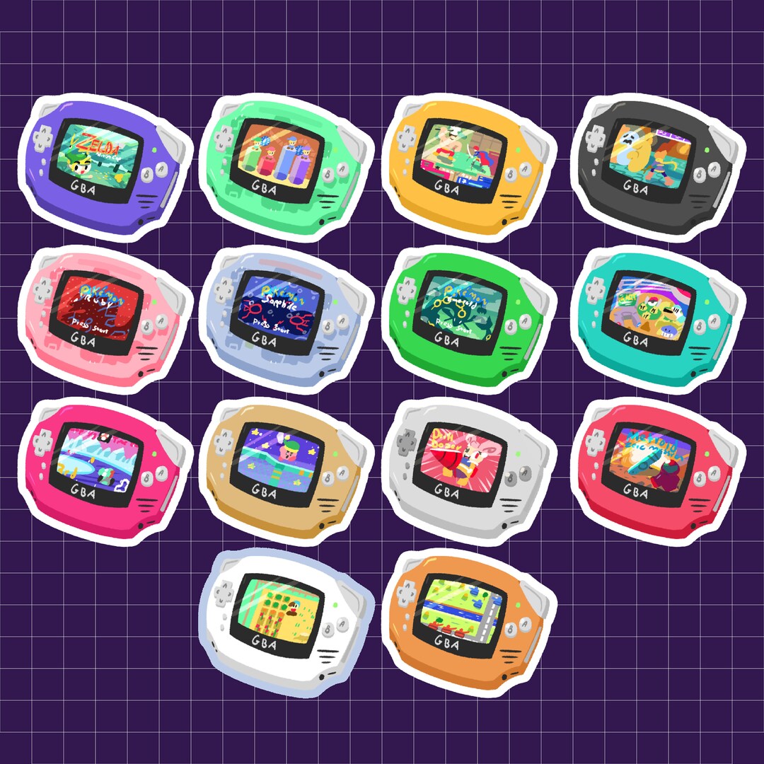 Gameboy Advance Stickers Pack of 14, Great Gift, High Quality, Nintendo