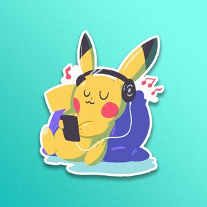 Pikachu Pokeball Anime Pokemon GO Inspired Fanart Glossy, Water Resistant,  Die Cut, Vinyl Sticker 