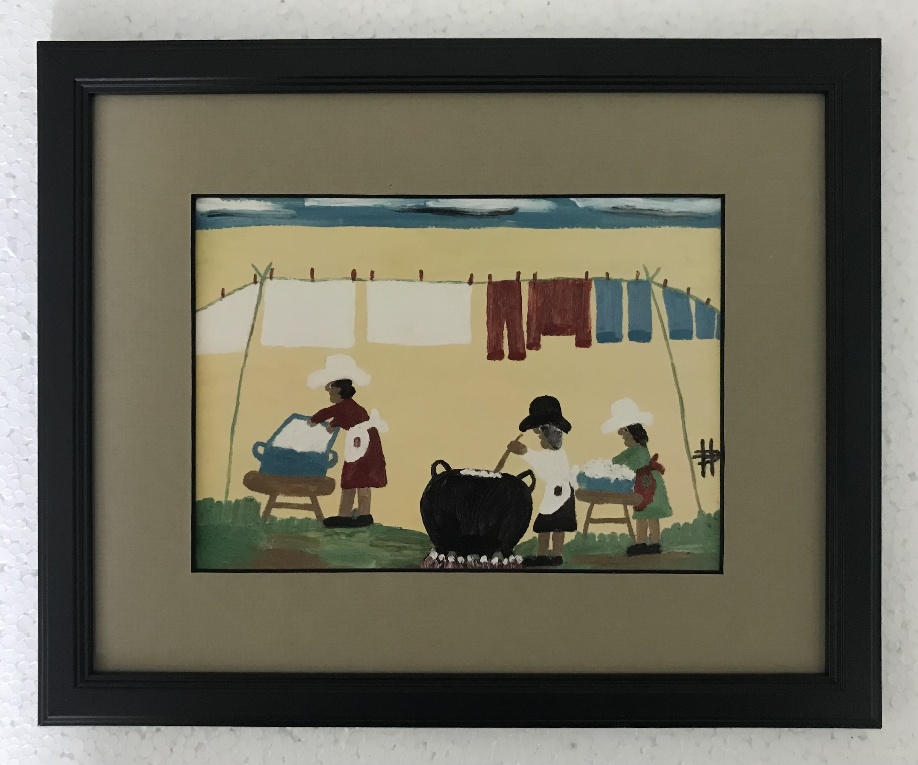 Clementine Hunter Wash Day Professionally Framed & Matted African
