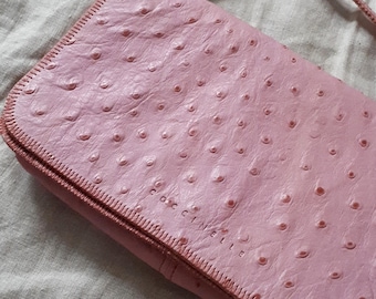 pink ostrich leather