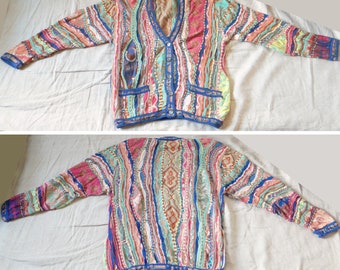 Rare Coogi 3D Knit Cardigan All Over Pattern Vintage | eBay