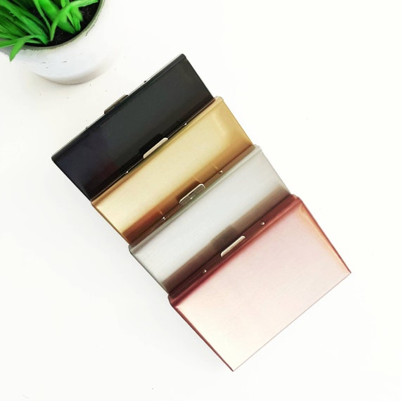 Card Holder Wallet | Credit card holder men and women | Metal RFID Blocking | Aluminium | Slim | Minimalist | Small | Steel | 6 Slots