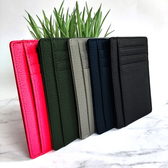 100% Leather Card Holders | Thin Slim Minimalist Wallet