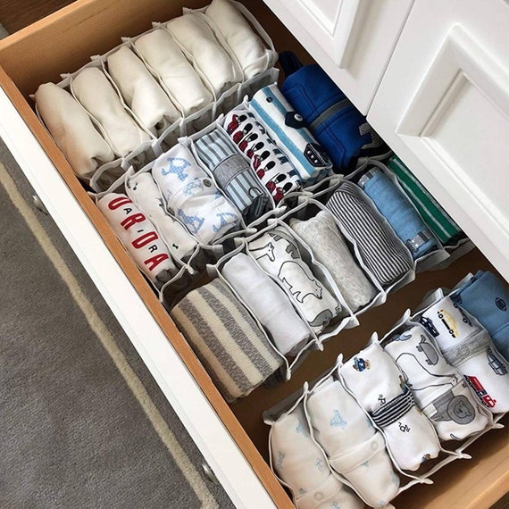 Drawer organizer | For underwear, bras, belts, shirts and socks | Home storage | transparent plastic clear