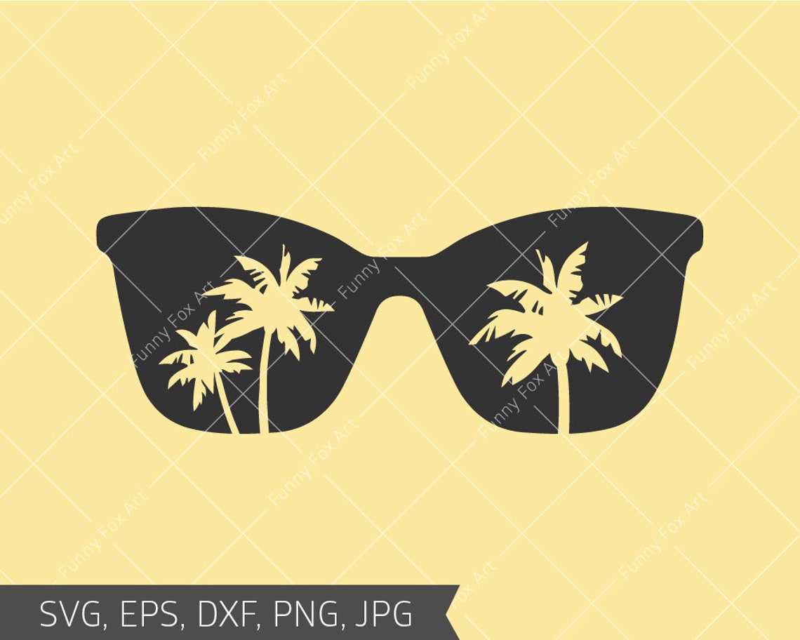 Sunglasses svg Palm Tree svg Ocean svg cut file Sunset svg Etsy