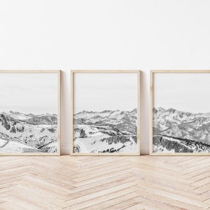 Printed Mammoth Mountain Ski Resort View From the Top- Set of 3 Prints