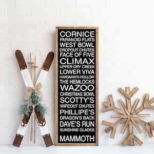 Mammoth Ski Run Typography Print - Mammoth Mountain Wall Art Subway Sign Print - Mammoth Lakes Sierra Nevada