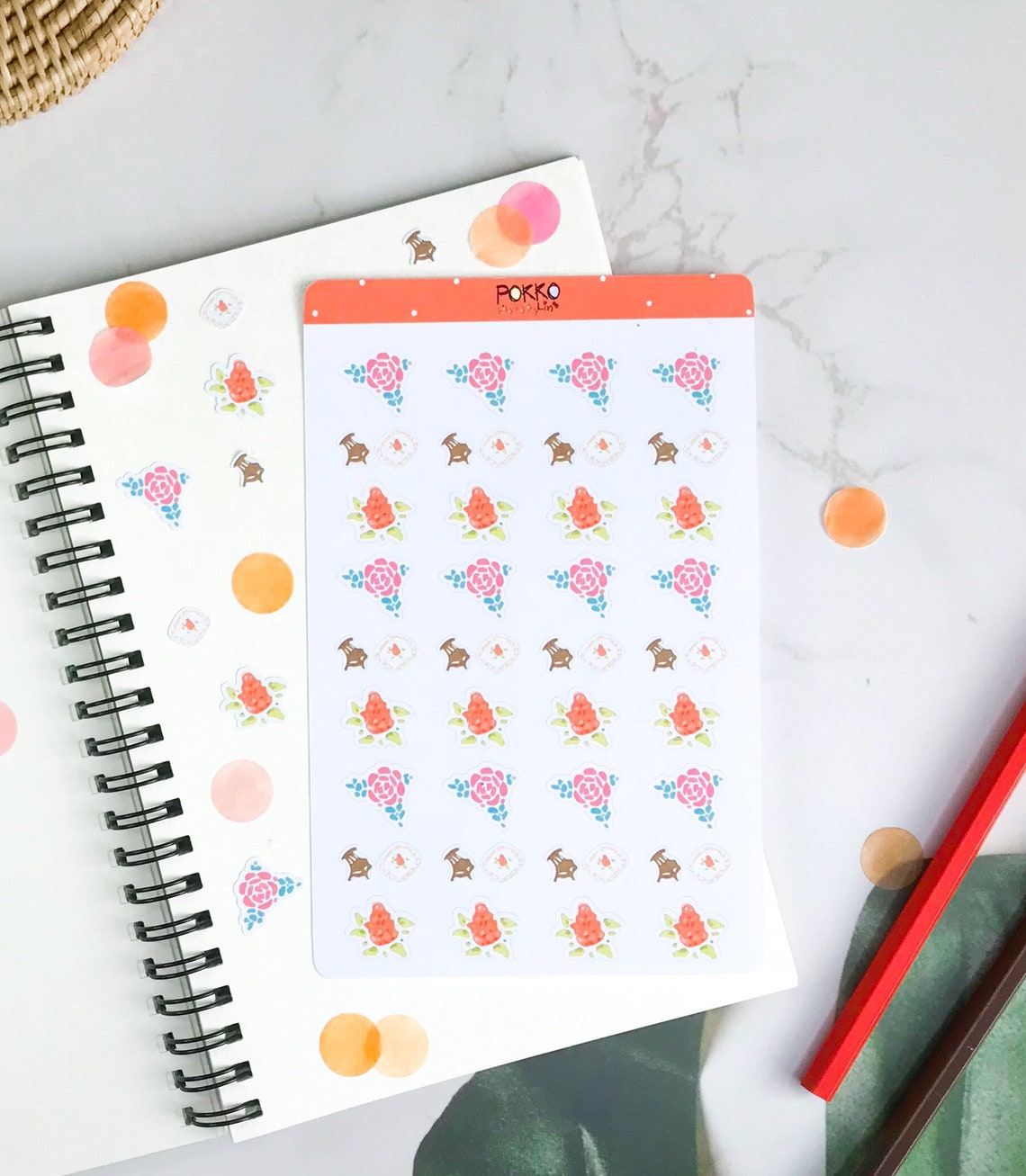 Deco Sticker Rose Stickers Sheet Deco Stickers Planner / Etsy