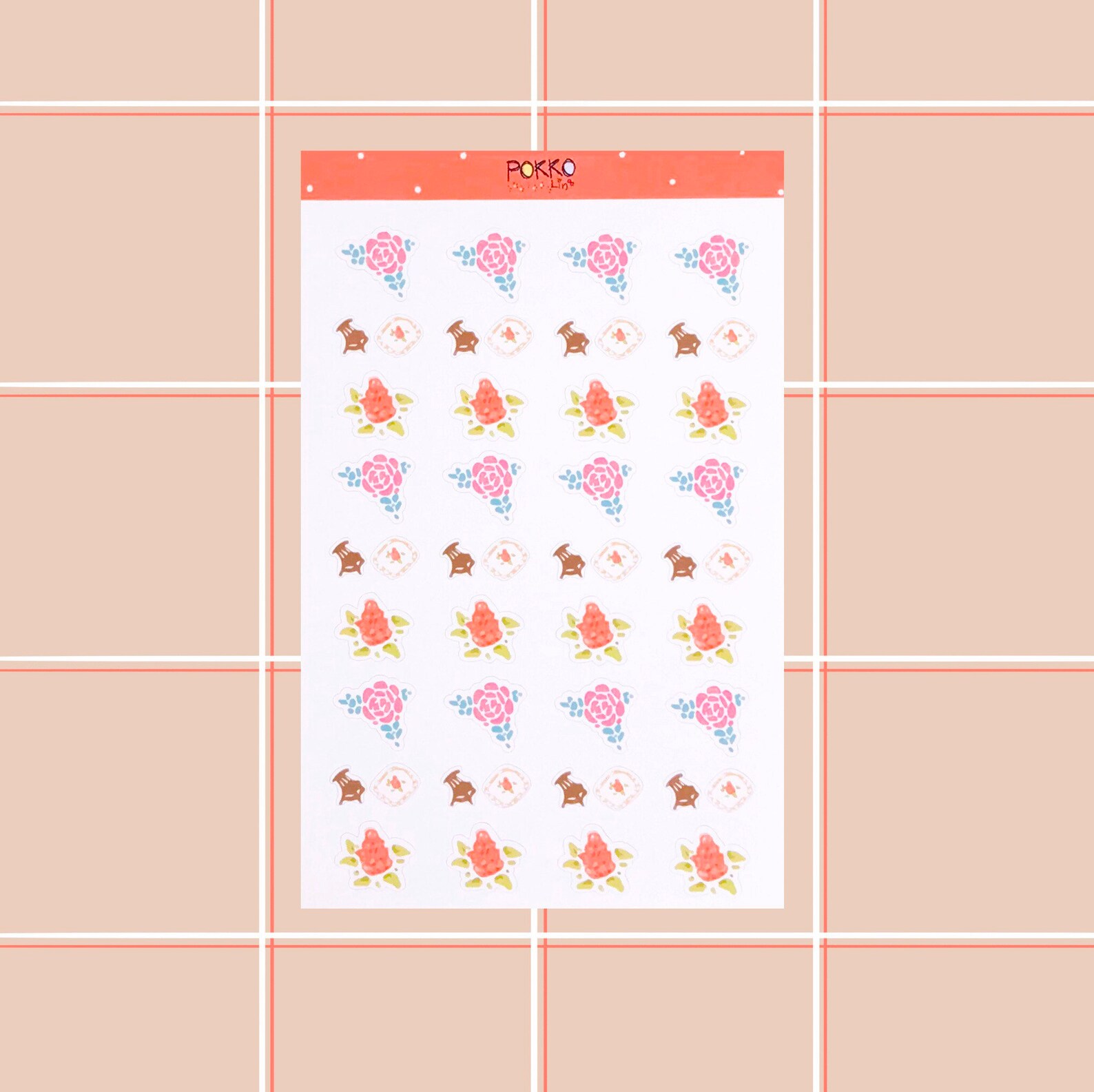 Deco Sticker Rose Stickers Sheet Deco Stickers Planner / Etsy