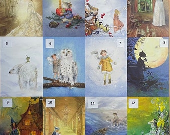 Set 10 - Postcards - Greeting Cards - Seasonal Table - Art Pictures - Daniela Drescher -