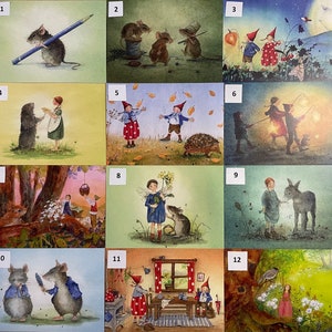 Thème 1 - Cartes postales individuelles - Cartes de vœux - Table de saison - Tableaux d'art - Daniela Drescher -