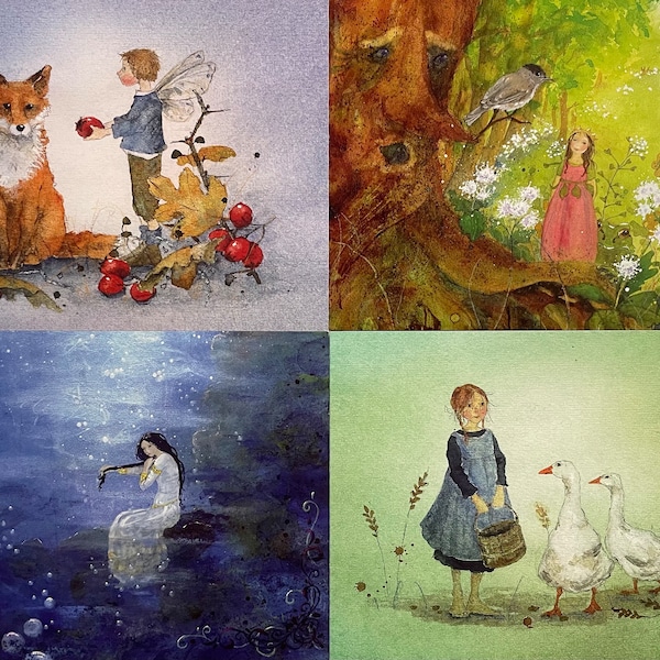 Thema 3 - Einzelne Postkarten -  Grußkarten - Jahreszeitentisch  - Kunstbilder - Daniela Drescher -
