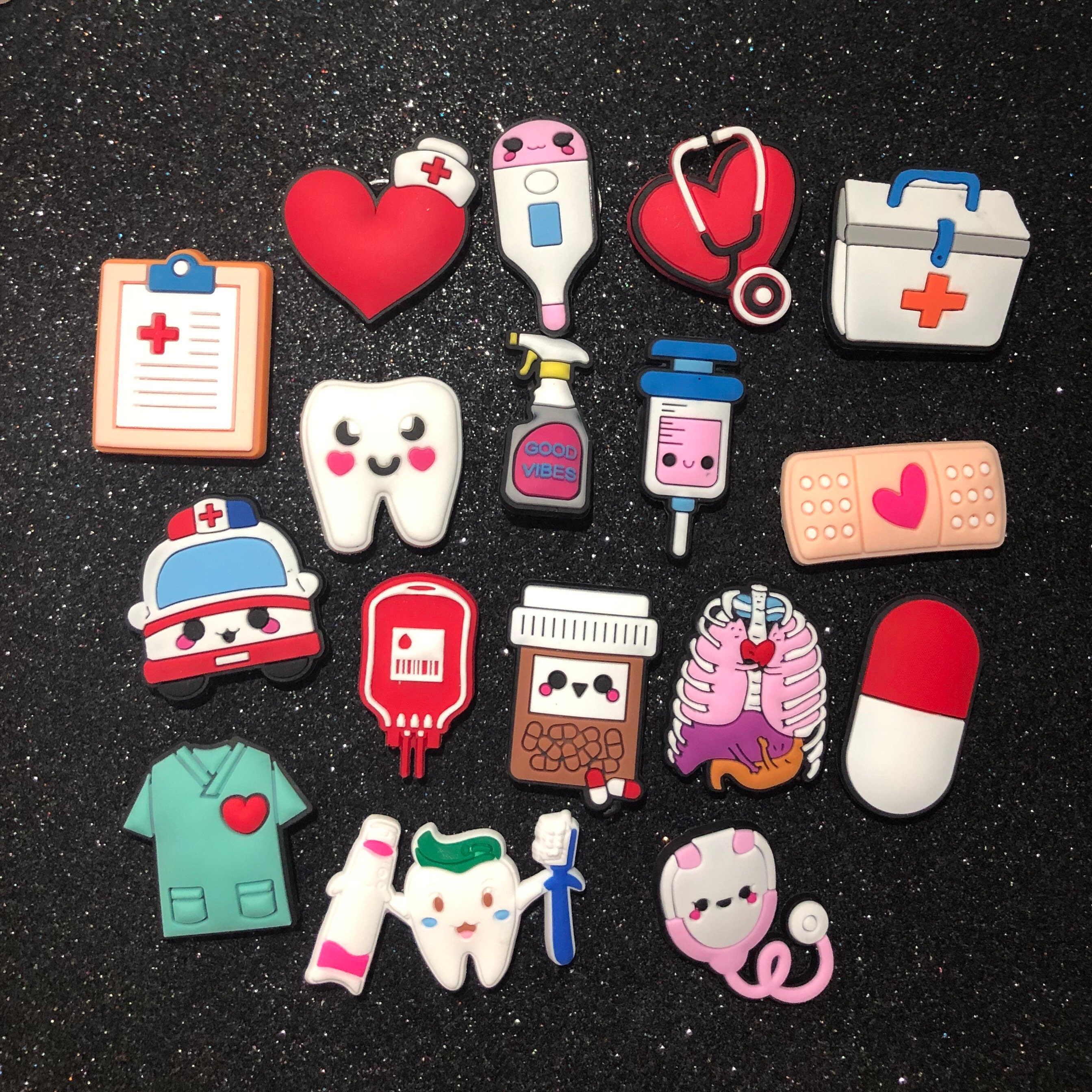 Doctor Nurse Dentist Medical Shoe Charms Scrub Bandage Ribcage Heart …