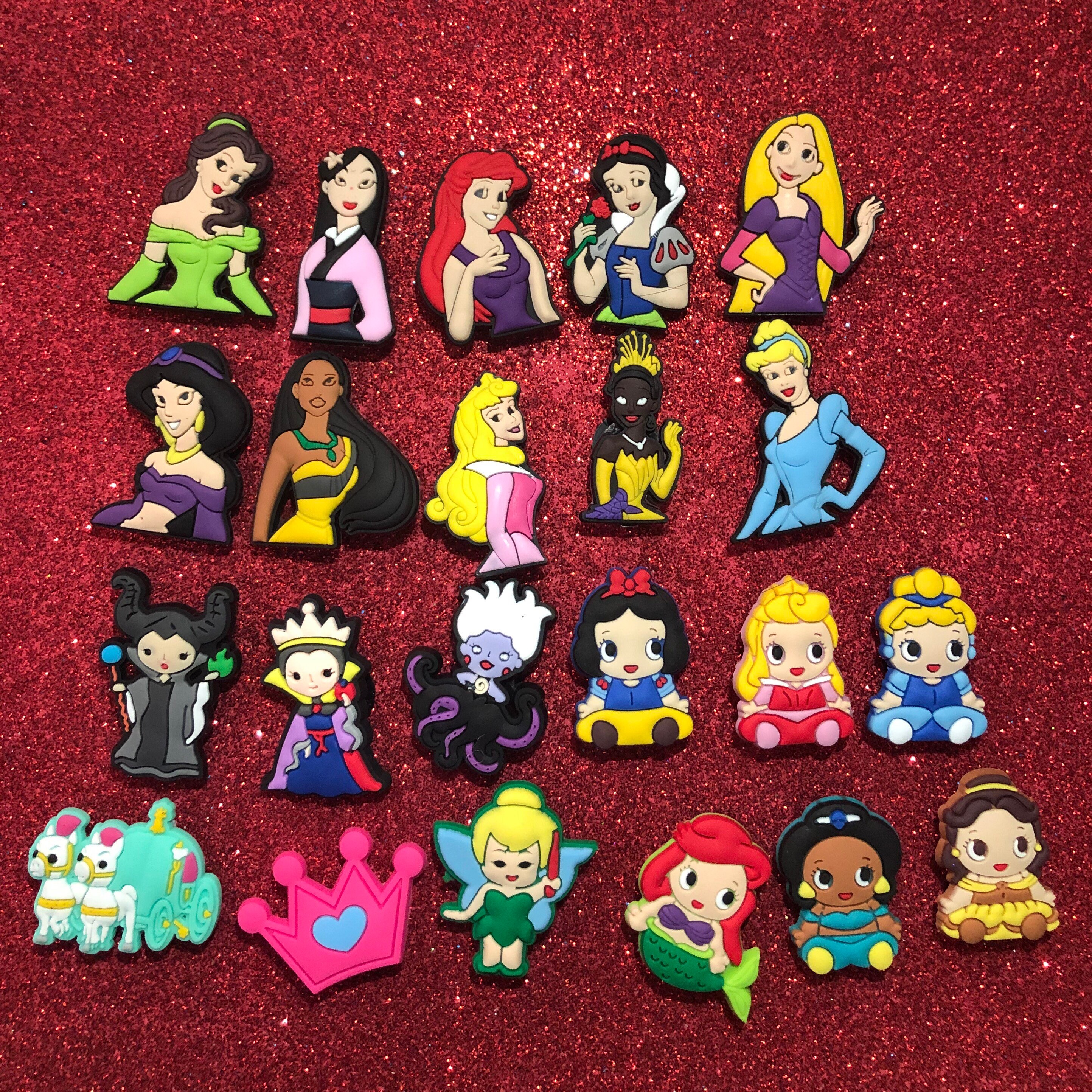 Girly Pink Crown Horse Carriage Baby Princess Mix Shoe Charms