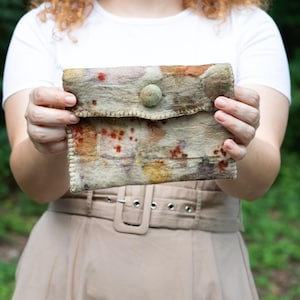 Small Handbag, Boho Purse, Clutch Bag made from Felted Wool, Naturally Dyed Hand Bag, Women&#39;s Bag, Wool Accessories, Eco friendly gift