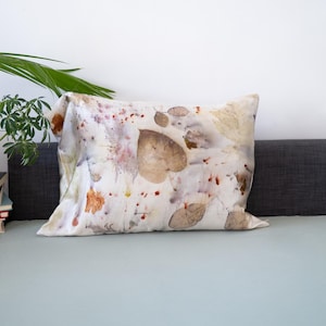 Luxurious Plant Dyed Silk Pillowcase, Hypoallergenic Silk Cover for Standard Pillow, Gift for Her, Boho Home Decor, Hair Care Bedding