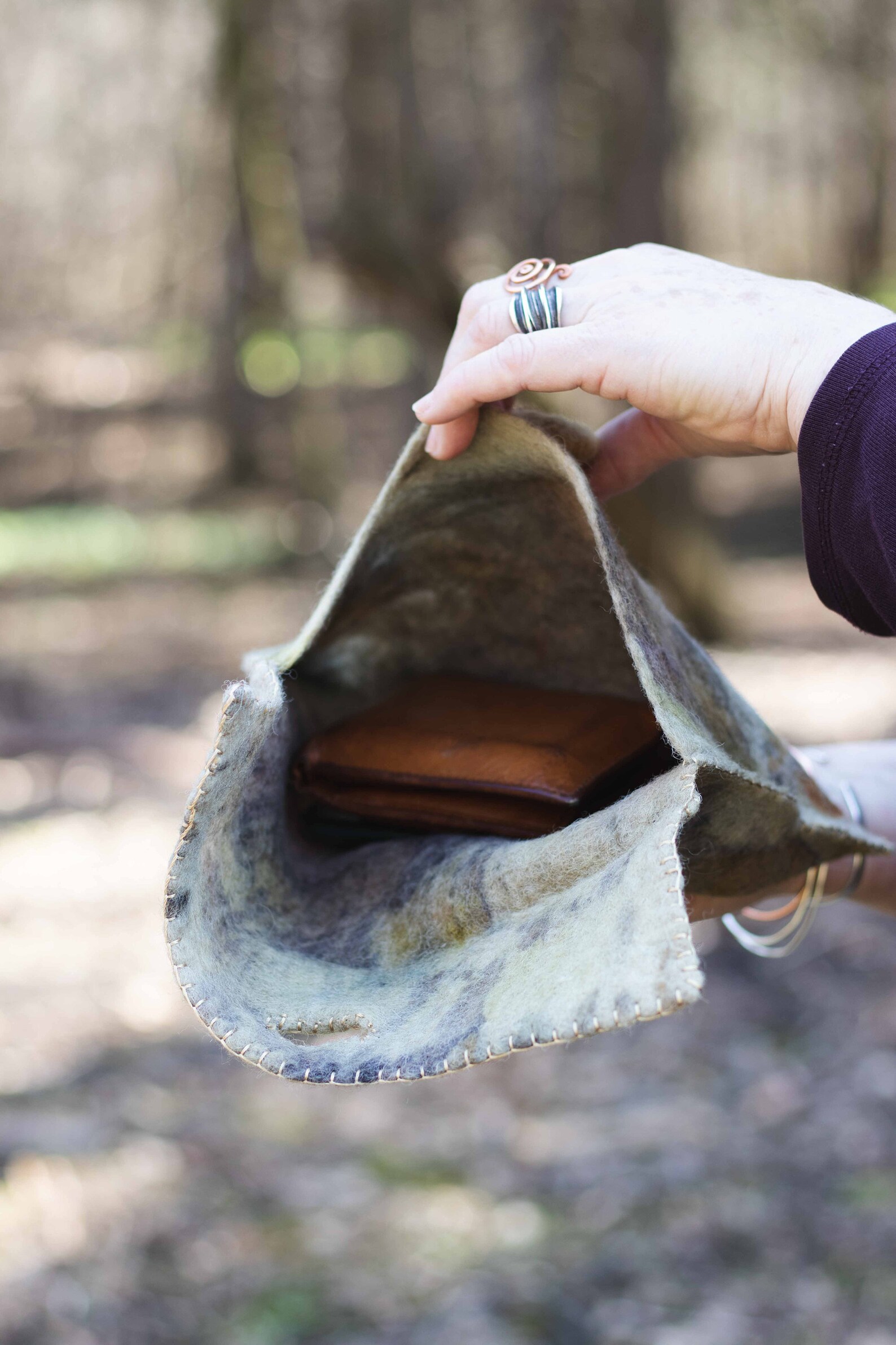 Felted Wool Bag Small Clutch Bag Eco Print Handbag Hand Etsy